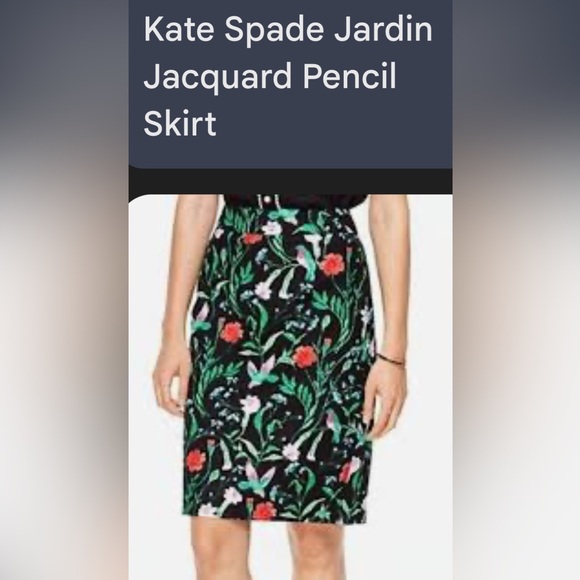Kate Spade Black Floral Pencil Skirt - Picture 2 of 11